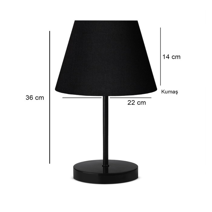 Opviq AYD-3156 Lámpara de Mesa Negra
